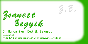 zsanett begyik business card